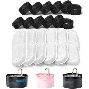 Kattenfontein Filter - 12 Stuks Filters en Schuimstoffilters voor Kattendrinkfontein - Filtert Haren - Drievoudige Filtering - Geschikt voor H1