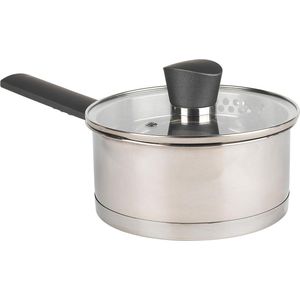 16 cm Saucepan with Pouring Lip Stainless Steel Mirror Polished Soup Pan Suitable for Induction Gas and Electric Hobs Dishwasher Safe