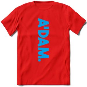 A'Dam Amsterdam T-Shirt | Souvenirs Holland Kleding | Dames / Heren / Unisex Koningsdag shirt | Grappig Nederland Fiets Land Cadeau | - Rood - XXL