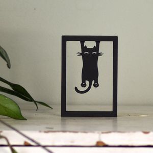 Houten lijstje – Floating Frames – Hanging cat