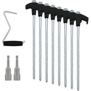 Robuuste stalen grondanker tentnagel - camping haringen voor stabiele tent - 25 cm (zwart)