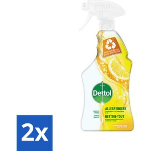Dettol - Allesreiniger - Spray - Sprankelende Citroen - Perfecte Hygiëne - 750ml - Voordeelverpakking - 2 stuks