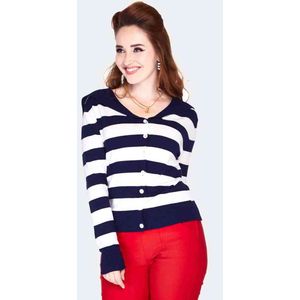 Voodoo Vixen - Sailor collar stripe Cardigan - L - Multicolours