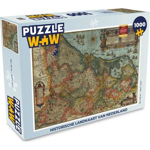 Puzzel Historische landkaart van Nederland - Legpuzzel - Puzzel 1000 stukjes volwassenen