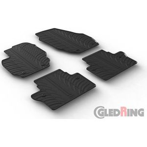 Gledring Rubbermatten passend voor Volvo V70/XC70 2007- (T profiel 4-delig + montageclips)