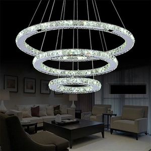 AM Products - Luxe plafondlamp met 3 ringen - Kristal - Dimbaar met afstandsbediening - 40x30x20 cm