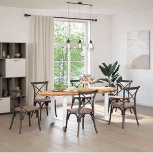 vidaXL Eettafel 220x100x74 cm ovaal massief eikenhout lichtbruin - Eettafel - Eettafels - Eetkamertafel - Keukentafel