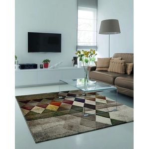 Vloerkleed laagpolig 80x150 cm - Zacht - Modern - Kleurrijk - the carpet Monde Deluxe