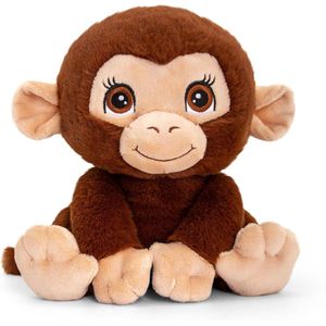 Pluche Knuffel Dieren Chimpansee Aap 25 cm - Knuffelbeesten Apen Speelgoed