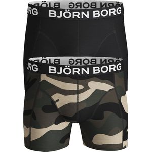 Björn Borg boxershorts Core (2-pack) - heren boxers normale lengte - camouflage en zwart - Maat: XXL