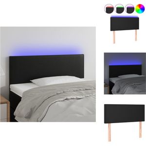 vidaXL Hoofdeind - LED-verlichting - Verstelbare hoogte - Duurzaam kunstleer - Zwarte kleur - 90 x 5 x 78/88 cm - Bedonderdeel