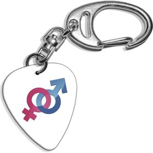 Plectrum sleutelhanger Man/Vrouw Logo
