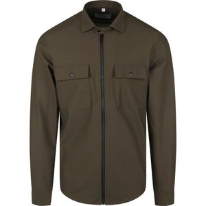 Suitable - Jacket Shirt Donkergroen - Heren - Maat XXL - Modern-fit