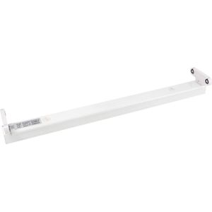 LED TL Armatuur T8 - Igia Dybolo - 60cm Dubbel - IP20 - Mat Wit - Staal