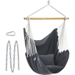 Hangstoel – Met 2 Kussens – Met Metalen Ketting – Donkergrijs – Extra Sterk