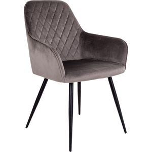 House Nordic Harbo Eetkamerstoel Velvet Grijs - Set van 2