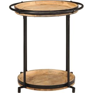 vidaXL Bijzettafel Ø55x60 cm massief mangohout - Bijzettafel - Bijzettafels - Accenttafel - Bijzettafel Voor De Bank