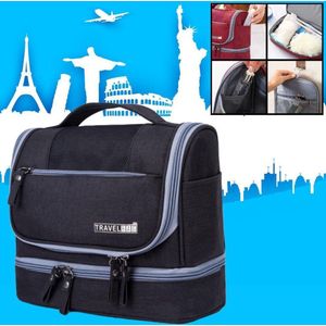 Decopatent® Ophangbare Toilettas met Haak - Dames & Heren - Travel bag Organizer - Waterdichte Reis tas - Mannen & Vrouwen - Zwart