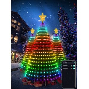 MagicGlow Slimme Kerstboomverlichting Net - 1.50 Meter met RGB Kleuren, Bluetooth en App