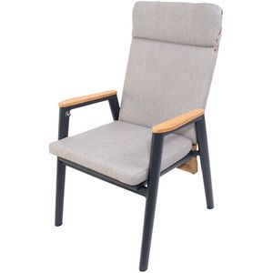 Masonville - Verstelbare Dining Stoel - Midnight Grey - Natuurkleurig Vlechtwerk