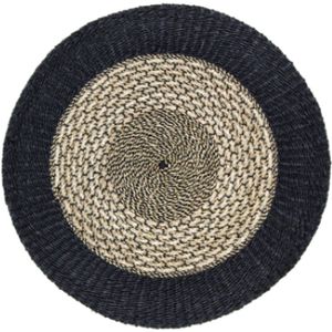 Myles Vloerkleed - ø100cm - Bruin/Zwart - Raffia - vloerkleed rond, vloerkleed kinderkamer, vloerkleed vintage, vloerkleed 160x230, vloerkleed 200x300, vloerkleed laagpolig,