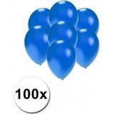 Kleine ballonnen blauw metallic 100 stuks