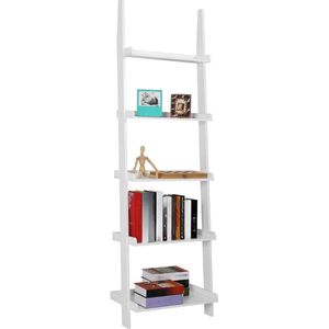 Zylo® Ladderrek - Ladderkast - Ladder Rek - Wit - ‎37cm x 64cm x 180cm