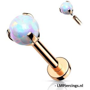 Piercing opal bal rose gold plated