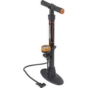 Staande luchtpomp met manometer lengte 560 mm behuizing kunststof duo-kop voor alle ventielen