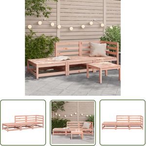 The Living Store Tuinbank 2-zits met voetenbank massief douglashout - Tuinbank - Lounge Set - Hout - Douglashout - Buitendecoratie