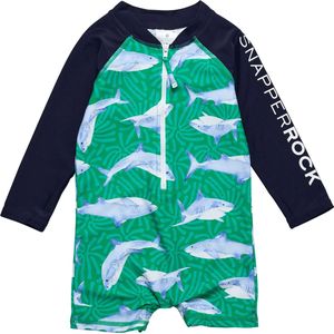 Snapper Rock - UV-zwempak voor baby's - Lange mouw - UPF50+ - Reef Shark - Groen/Blauw - maat 2 (76-88cm)