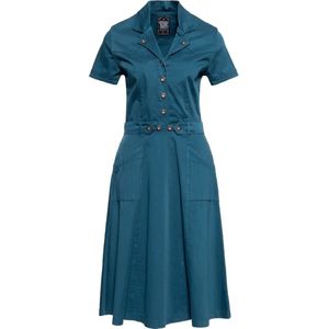 Koningin Kerosin Workwear Swing Dress QK5201015000 Blauw-4XL