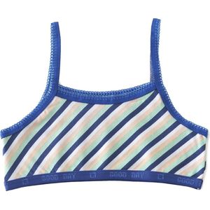 Little Label - Meisjes croptop - stripes pink blue white-122-128 / 8Y - maat: 122/128 - bio-katoen