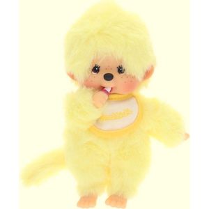 Monchhichi - Knuffel - Geel, Paars of Roze - Mohairpluche - 15 cm