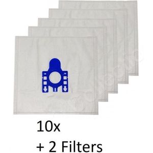 AA Commerce - Stofzuigerzakken - Geschikt voor Miele Complete C3 Black Diamond (EcoLine) - 10 stuks + 2 filters