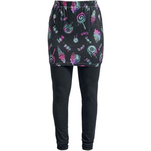 Full Volume Combinatie van zwarte legging met kleurrijke rok - Dames - M