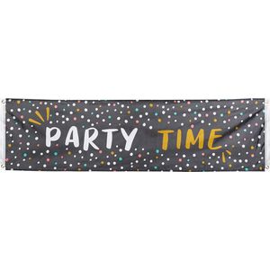 Boland - Polyester banner 'Party Time' - Glitter & Glamour - Glamour - NYE - Oudjaarsavond - Verjaardag