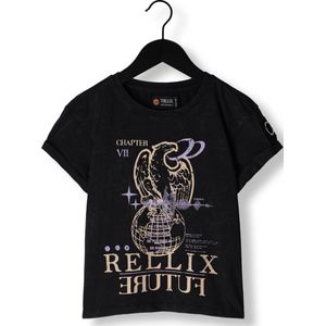 Rellix T-shirt Ss Rellix Tops & T-shirts Meisjes - Shirt - Zwart - Maat 176