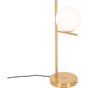 QAZQA flore - Design Tafellamp - 1 lichts - H 52 cm - Goud/messing - Woonkamer | Slaapkamer | Keuken