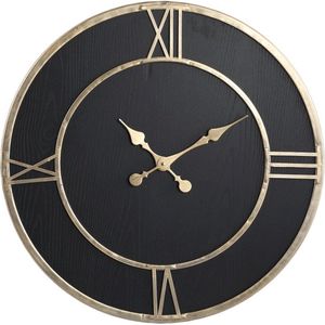 PTMD Resto Klok - 60 x 6 x 60 cm - Ijzer - Goud