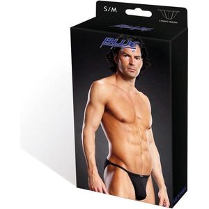 Blue Line String -S/M- Performance Microfiber String Bikini Zwart