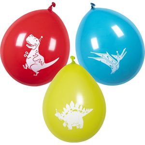 ballonnen - dino - junior - 25 cm - latex - 6 stuks - verjaardag - feestje