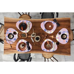 Placemat organisch - Placemats organic - Onderleggers - Patronen - Keukengerei - Spatel - Garde - 6 stuks