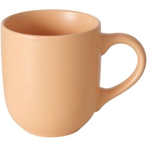 Boltze Koffiemokken Paris - 1x stuks - Keramiek - pastel oranje - 300 ml - 8 x 10 cm