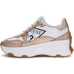 Guess Calebb5 Dames Sneakers Laag - White Orange - Maat 36