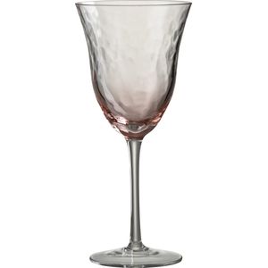 J-Line wijnglas Oneffen - glas - roze - 4 stuks