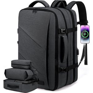 Luxiba - Rugzak Handbagage - Reistas - Geschikt voor 18 inch laptop - Zwart