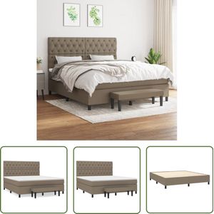 vidaXL Boxspring met Matras - Taupe - 160x200 cm Boxspringbed - Boxspring - Slaapkamerinrichting - Tweepersoonsbed - Taupecouleur