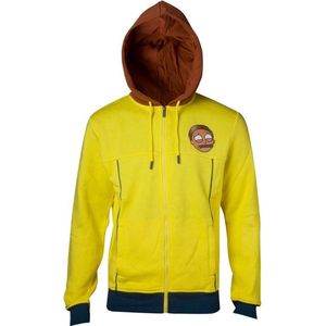 Rick And Morty - Morty Novelty cosplay unisex hoodie vest met capuchon geel/bruin