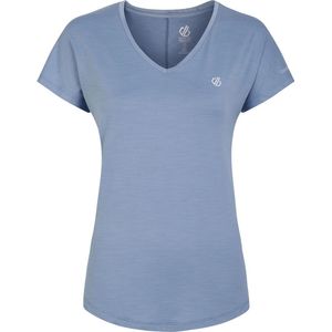 Dare 2B, Vigilant Lichtgewicht Sneldrogend Q-Wic Dames Fitness-T-Shirt, Rainwashed Blue, Maat 44